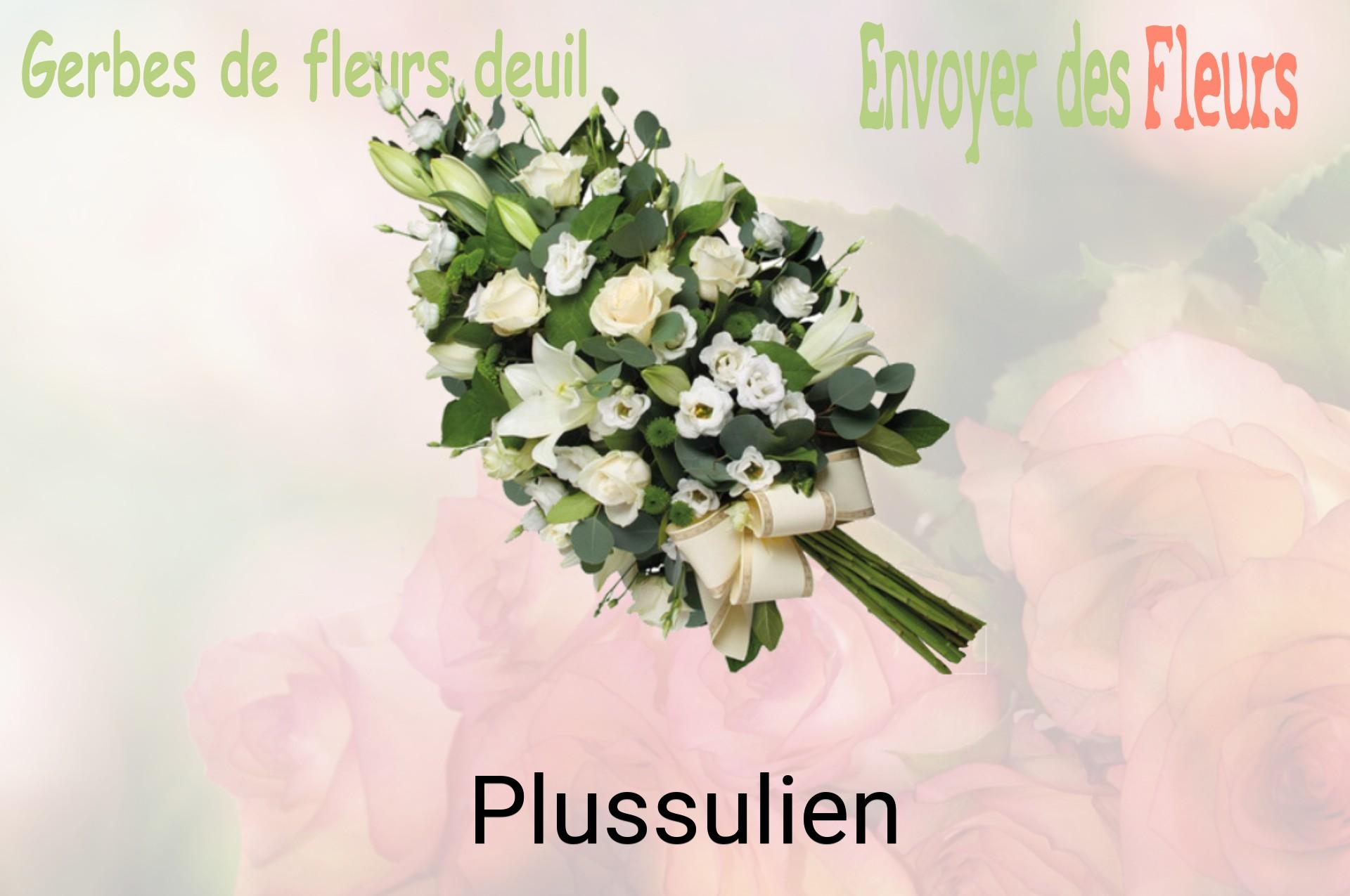 Gerbe de fleurs de deuil livrée à Plussulien